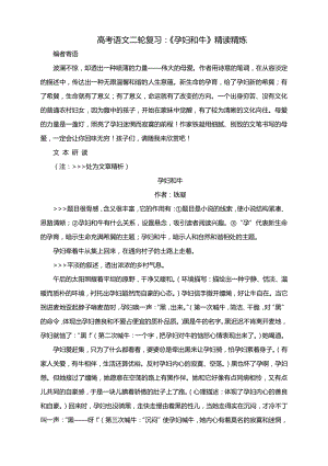 高考语文二轮复习：《孕妇和牛》精读精炼.docx