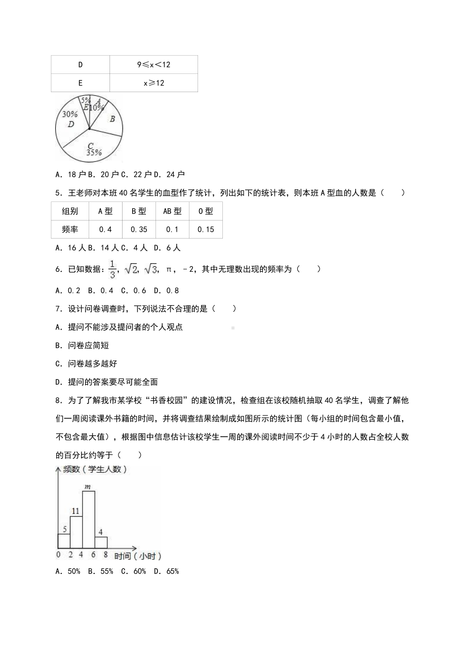 华东师大版八年级上册第15章《数据的收集与表示》单元测试含解析.doc_第2页