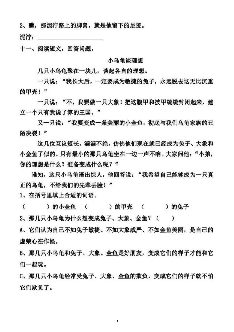 小学语文部编版二年级下册第二单元基础知识测试题.docx_第3页