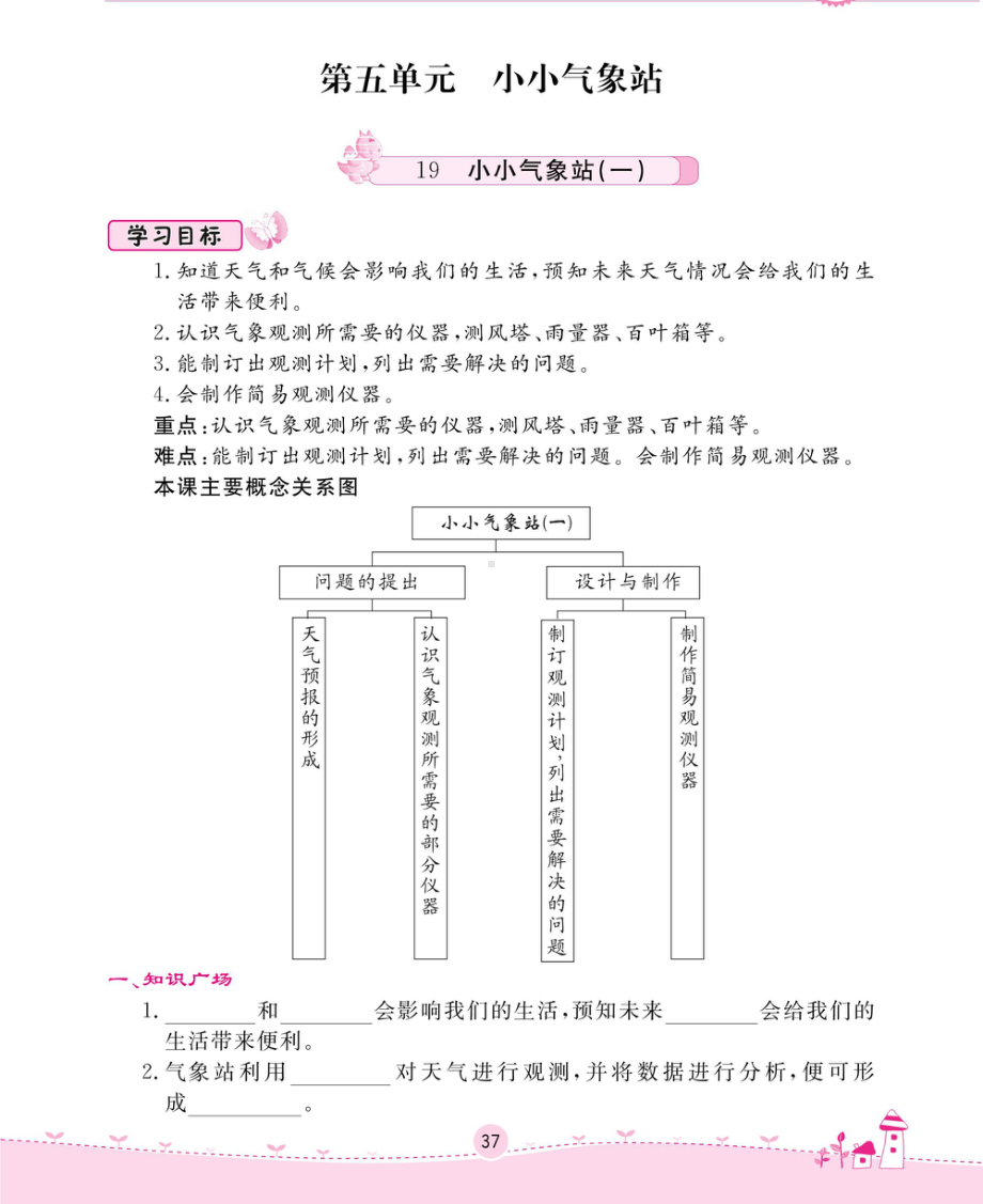 2020新冀教版三年级下册科学一课一练-第五单元 小小气象站 （无答案PDF）.pdf_第1页