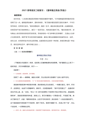 2021高考语文二轮复习：《童年随之而去(节选)》精读精炼.docx