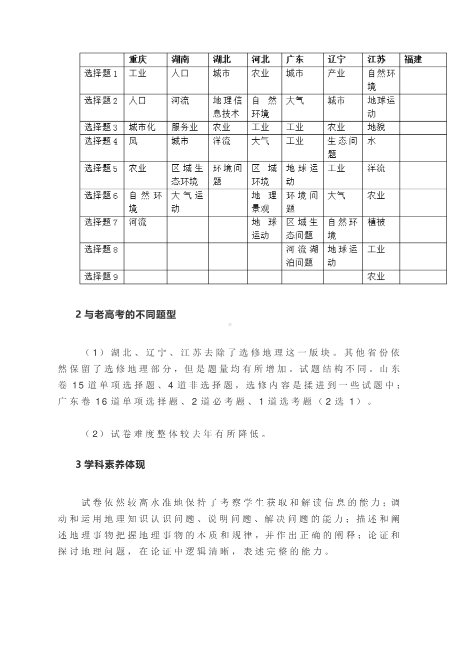 八省联考-地理评析：试卷难度整体较去年老高考有所降低.docx_第2页