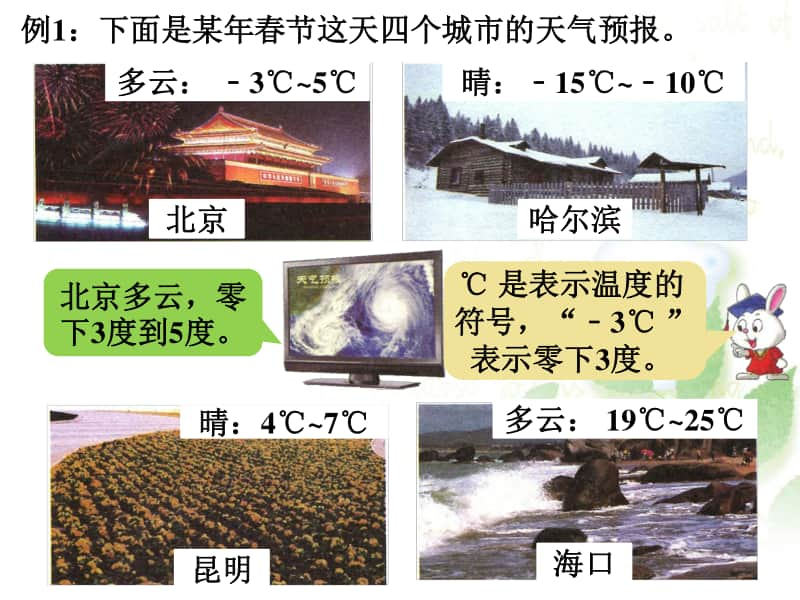 冀教版六年级下册数学1.1天气预报中的负数 ppt课件.ppt_第3页