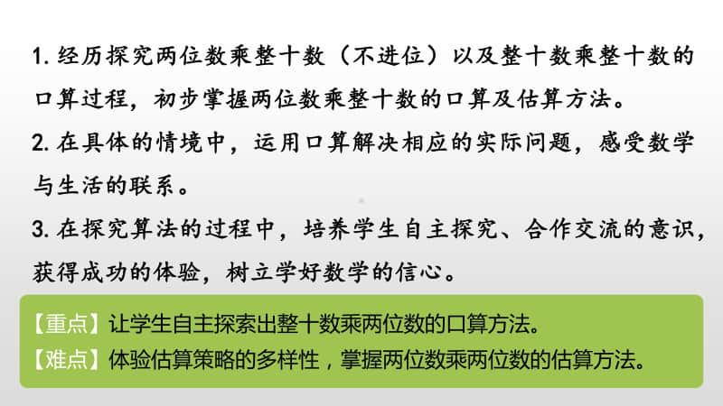 苏教版三年级下册数学第一单元两位数乘两位数的口算、估算课时1 ppt课件.pptx_第2页