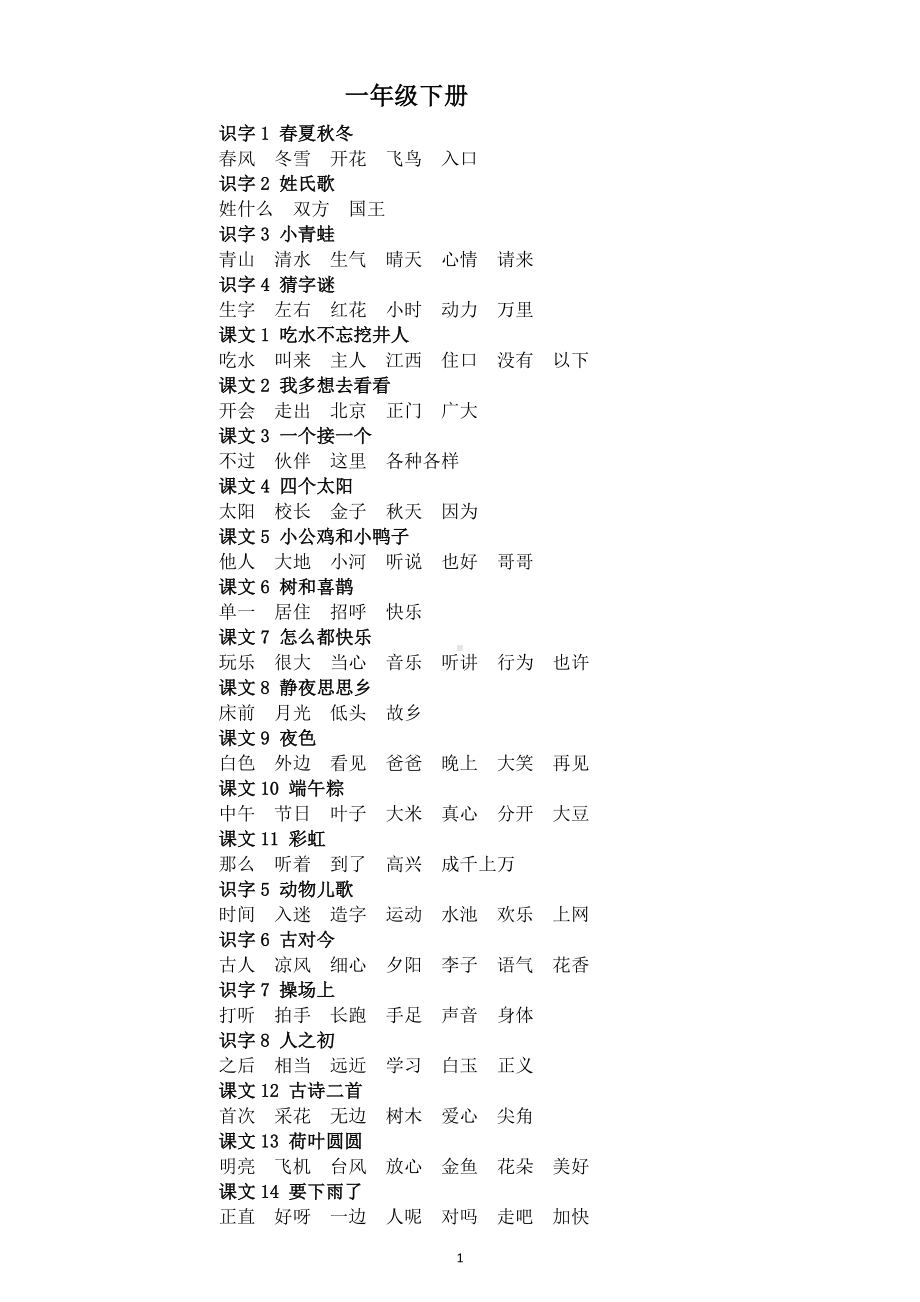 小学语文部编版各年级下册课内词语汇总（每生一份熟记）.docx_第2页