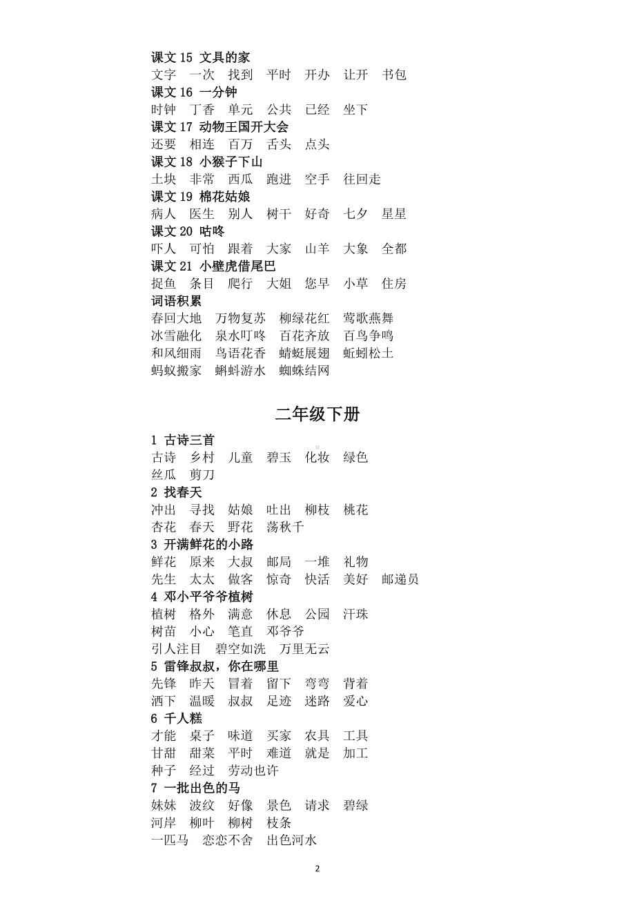 小学语文部编版各年级下册课内词语汇总（每生一份熟记）.docx_第3页