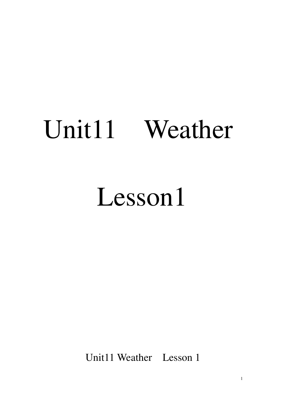 北师大版（三起）五下Unit 11 Weather-Lesson 1 Uncle Jack's Farm.-教案、教学设计(配套课件编号：60023).doc_第1页