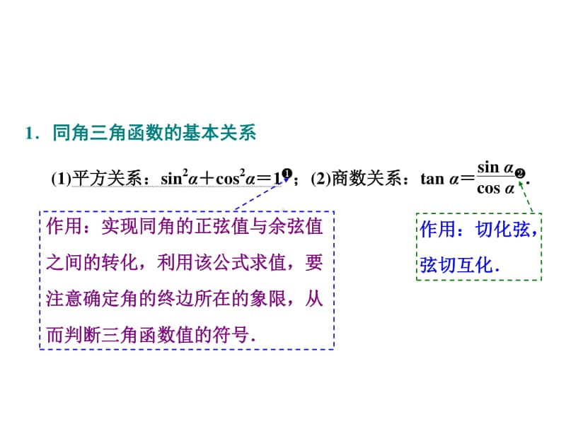 2021年高中数学人教A版（新教材）必修第一册课件：5.2.2同角三角函数的基本关系&5.3诱导公式.pptx_第3页