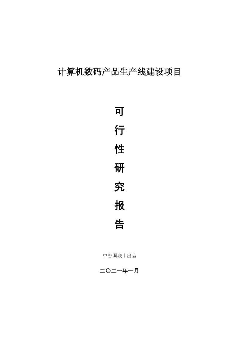 计算机数码产品生产建设项目可行性研究报告.doc_第1页