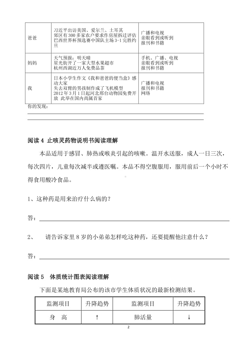 18篇小学四五六年级非连续性文本阅读训练题.docx_第2页