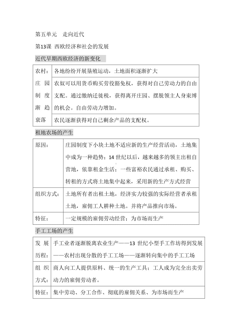 部编版九年级历史上册第五单元走向近代知识点.doc_第1页