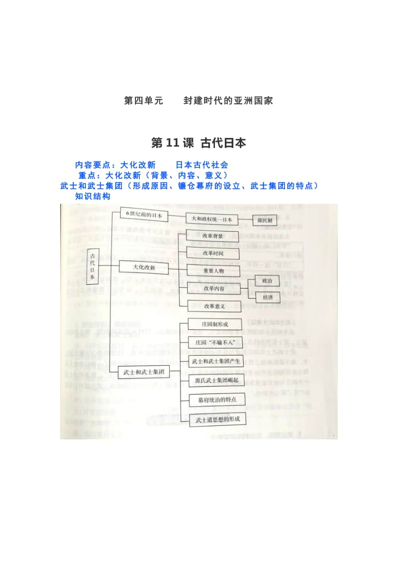 部编人教版历史九年上第四单元封建时代的亚洲国家单元知识汇总.doc_第1页