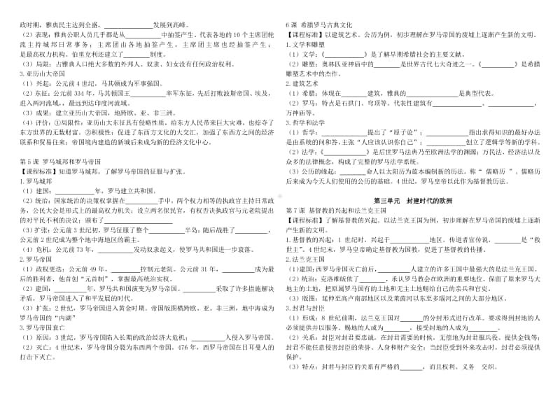 部编人教版九年级历史上册复习提纲填空版（无答案）.docx_第2页