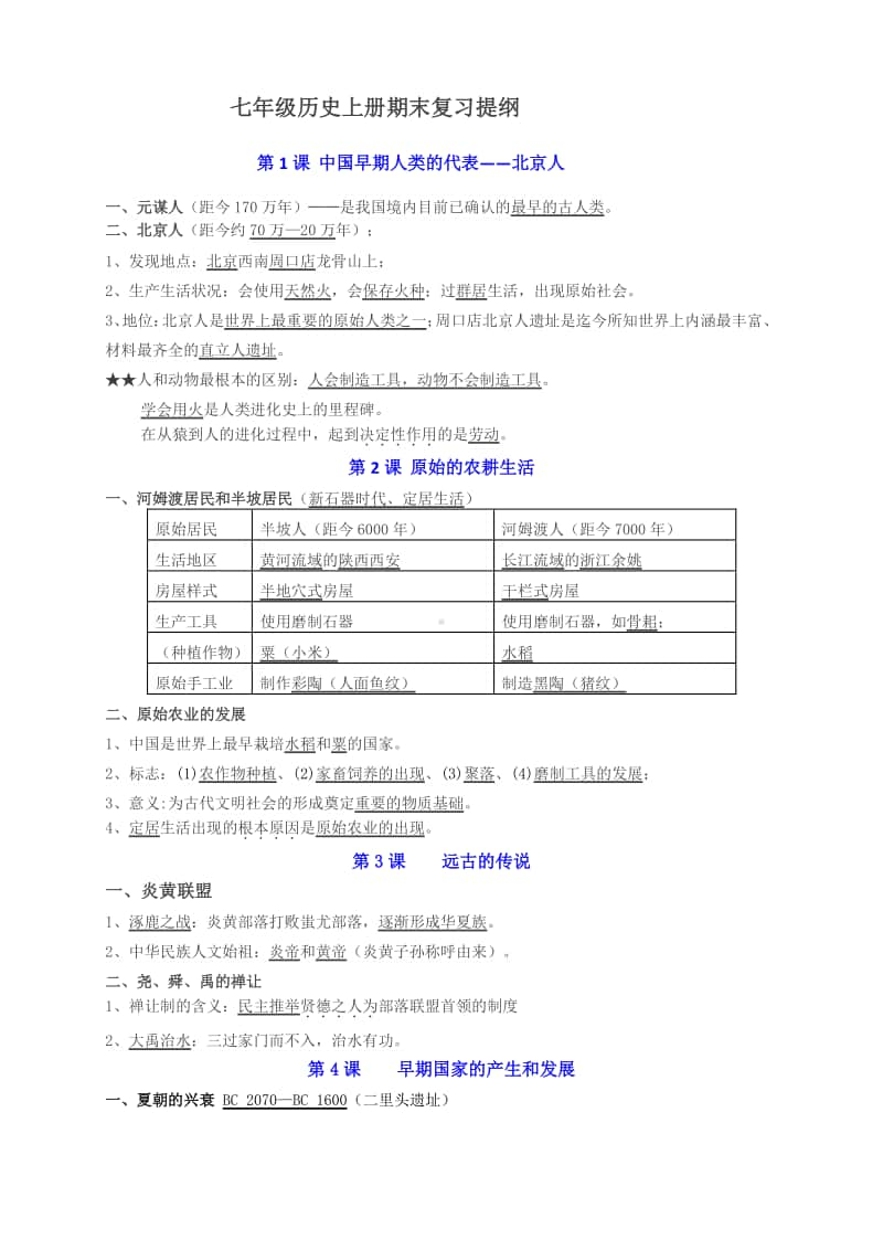 部编新人教版七年级历史上册期末复习提纲.docx_第1页