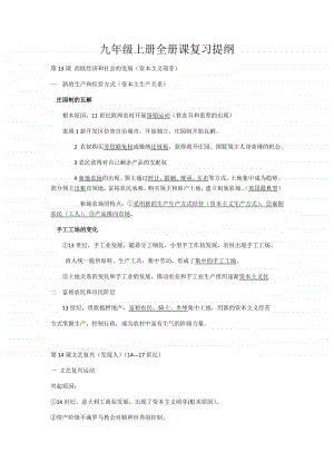 人教部编版九年级上册全册课复习提纲.docx