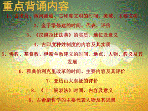 人教统编版九年级上册历史 第1-12课重点背诵内容复习课件(共28张PPT).ppt