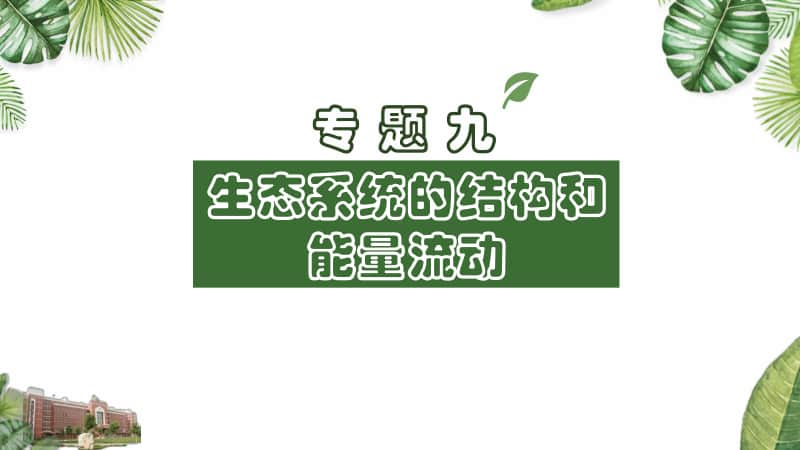 专题9 生态系统的结构和能量流动 课件（41张ppt）2021届高三高考生物一轮复习.pptx_第1页