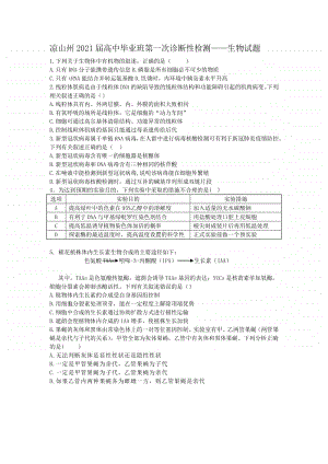 凉山州2021届高中毕业班第一次诊断性检测-生物试题.docx