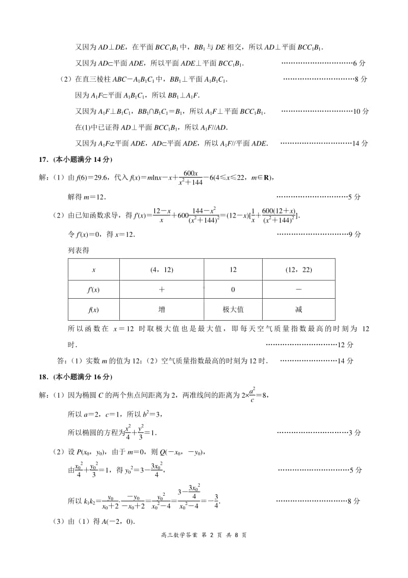 盐城市､南京市2019届高三年级第一次模拟考试数学参考答案及评分标准.doc_第2页