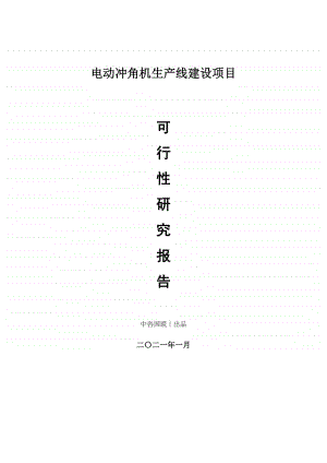 电动冲角机生产建设项目可行性研究报告.doc