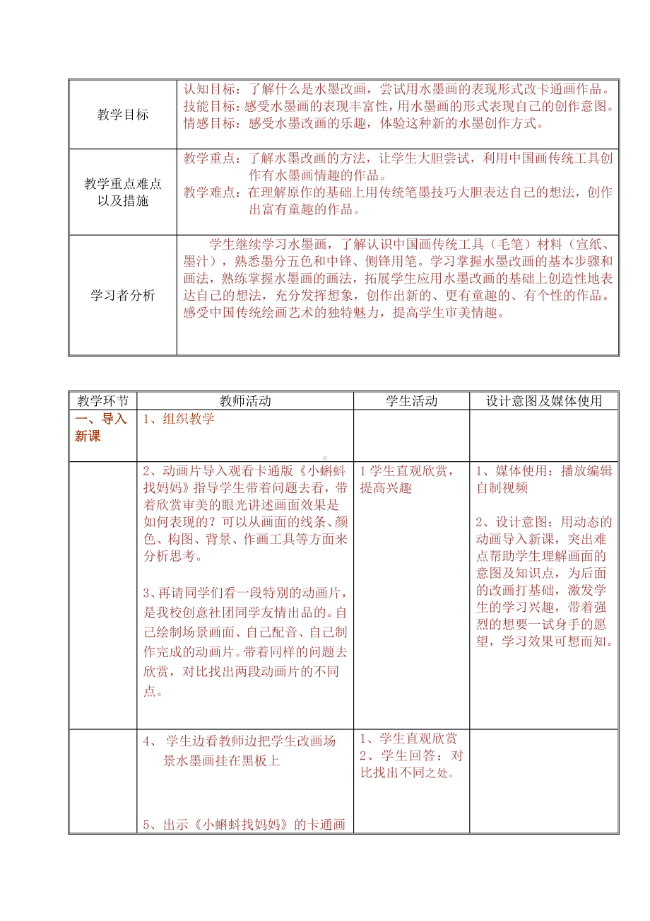 苏少版四年级上册美术第15课　水墨改画-教案、教学设计-市级公开课-(配套课件编号：a00c8).doc_第1页