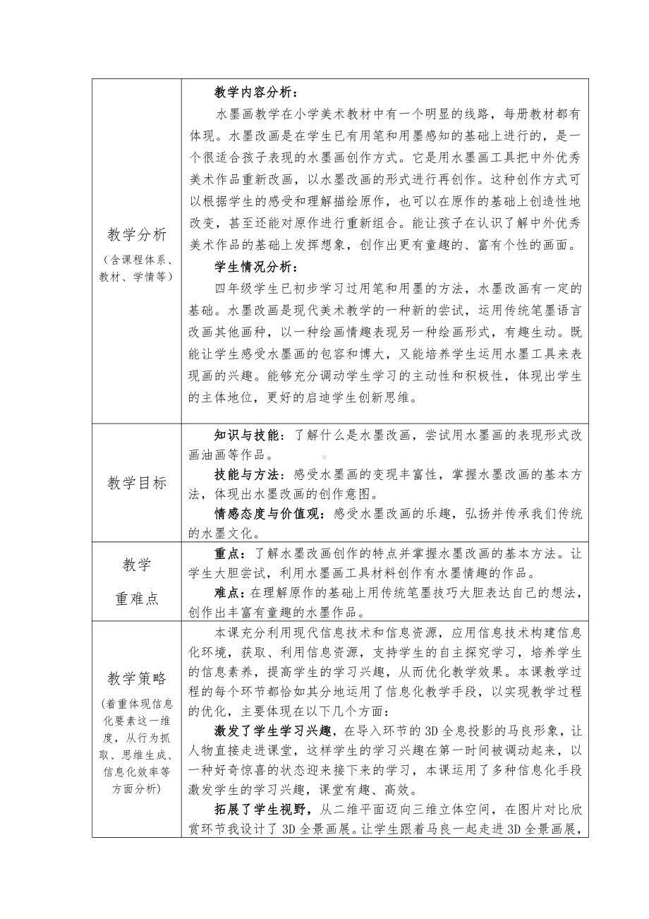 苏少版四年级上册美术第15课　水墨改画-教案、教学设计-部级公开课-(配套课件编号：3042f).doc_第1页