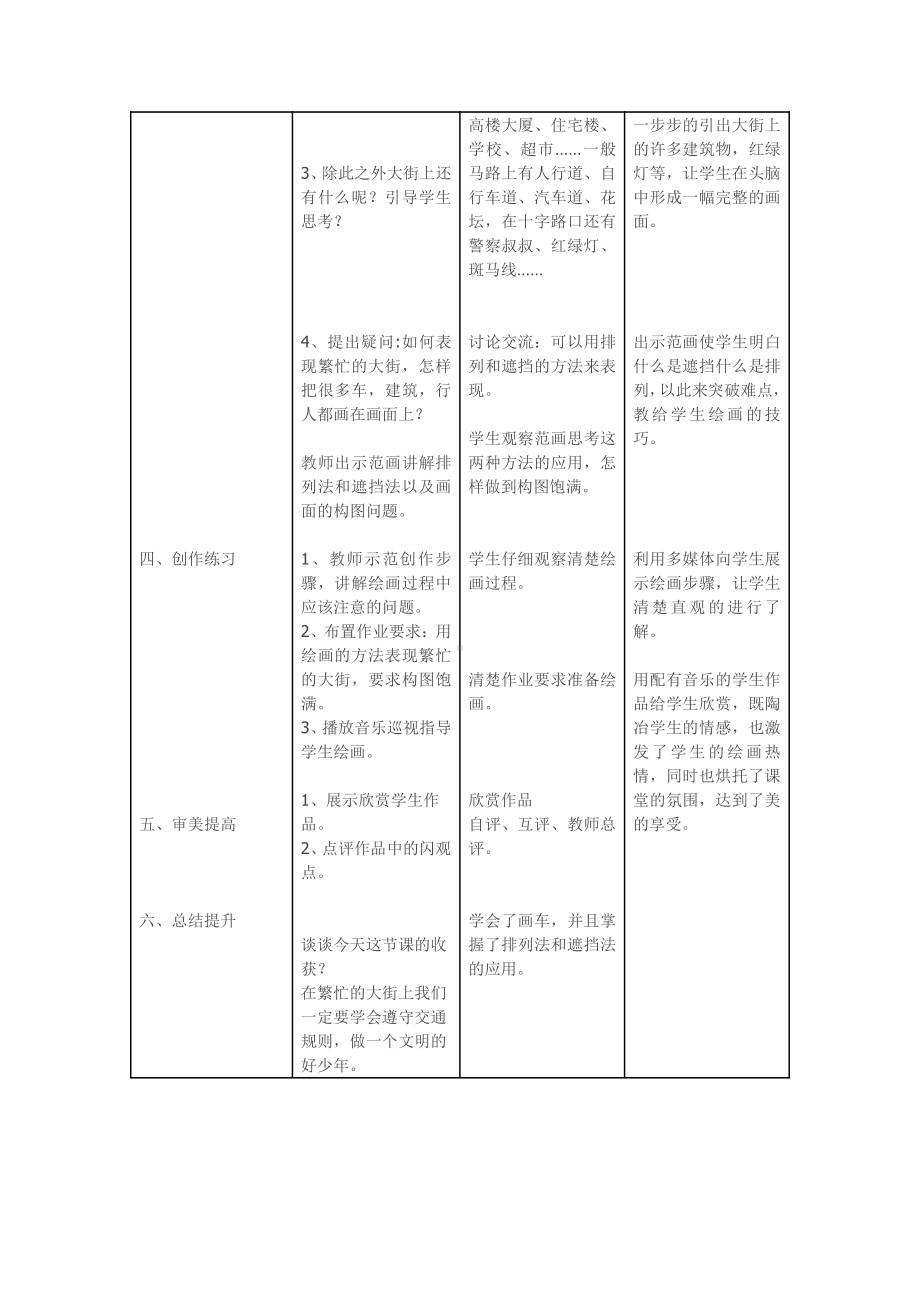 第14课　繁忙的大街-教案、教学设计-部级公开课-人教版一年级上册《美术》(配套课件编号：b0398).doc_第2页