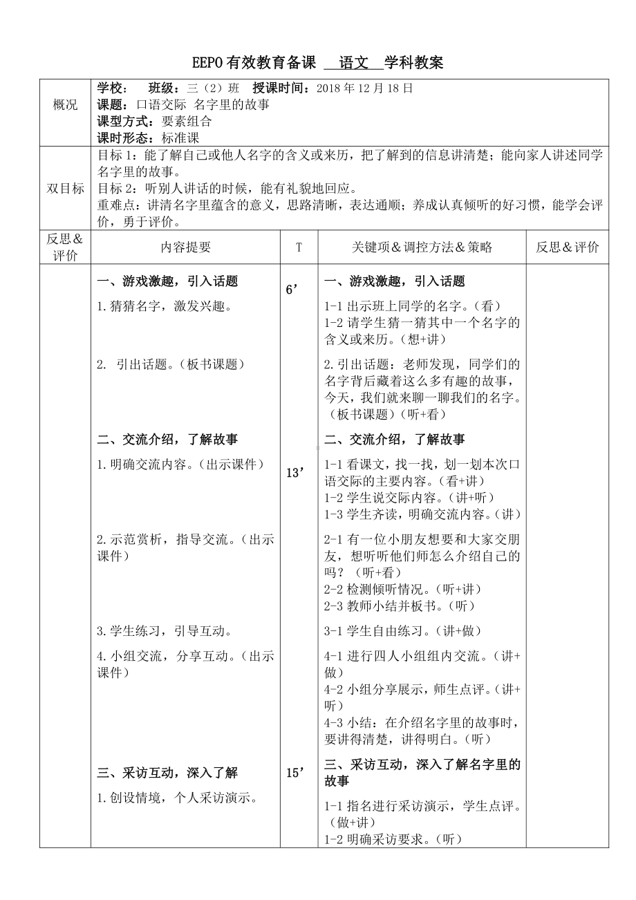 第四单元-口语交际：名字里的故事-教案、教学设计-部级公开课-部编版三年级上册语文(配套课件编号：21880).doc_第1页