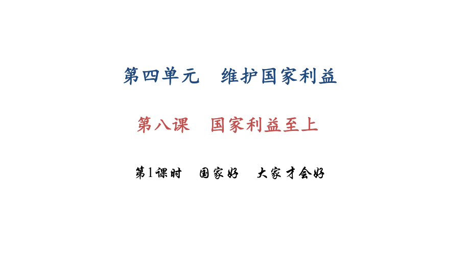 部编版道德与法治八年级上册第八课《国家利益至上国家好 大家才会好》课件 (8).ppt_第1页