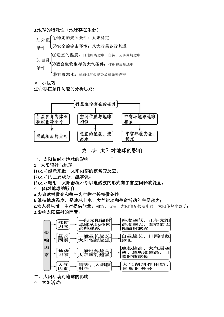 第一章 宇宙中的地球 知识点梳理总结-（2019新版）人教版高中地理必修第一册.docx_第2页