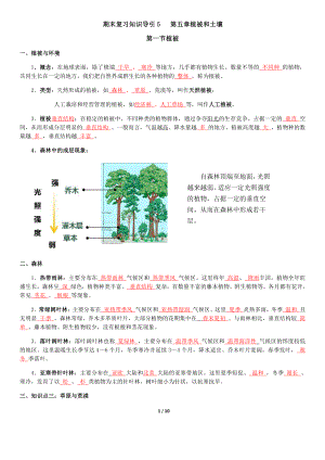 期末复习知识归纳5-第五章植被和土壤-（2019新教材）人教版必修一高中地理.docx