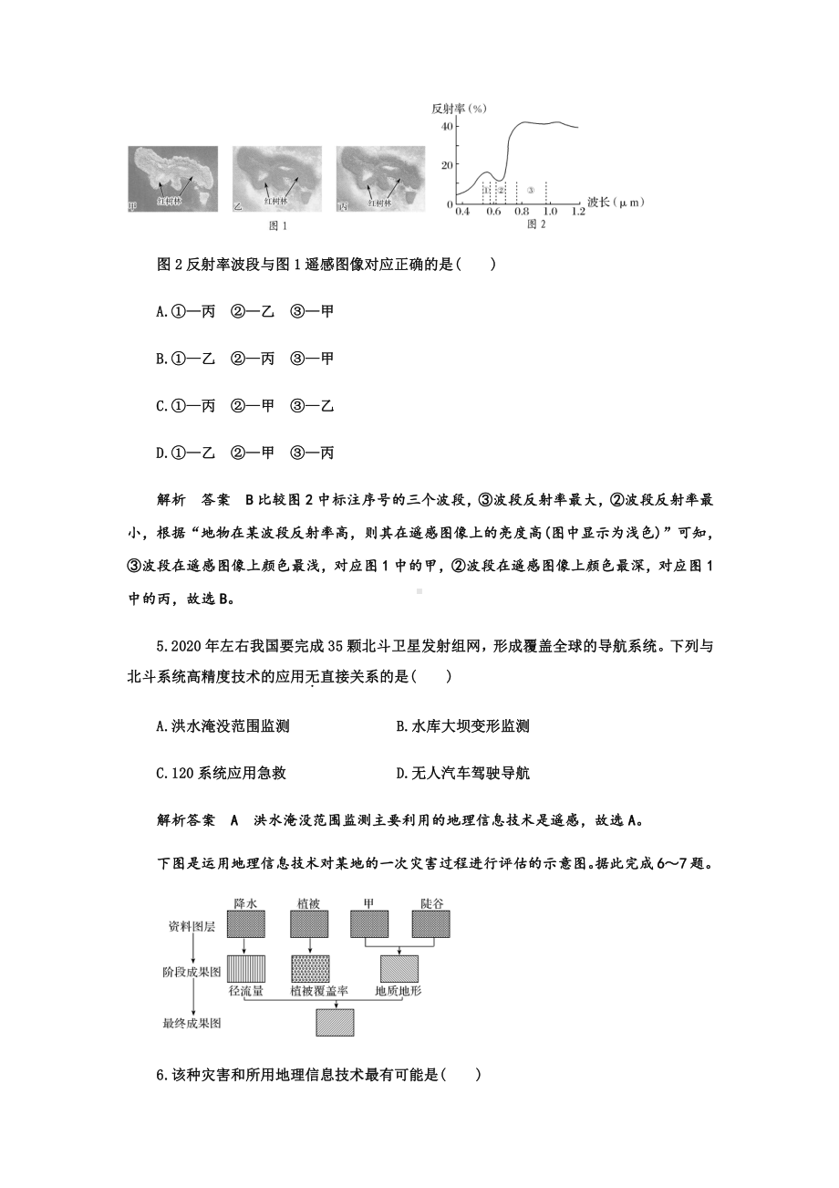 6.4 地理信息技术在防灾减灾中的作用 同步练习-（2019新教材）人教版必修一高中地理（含答案解析）.docx_第2页