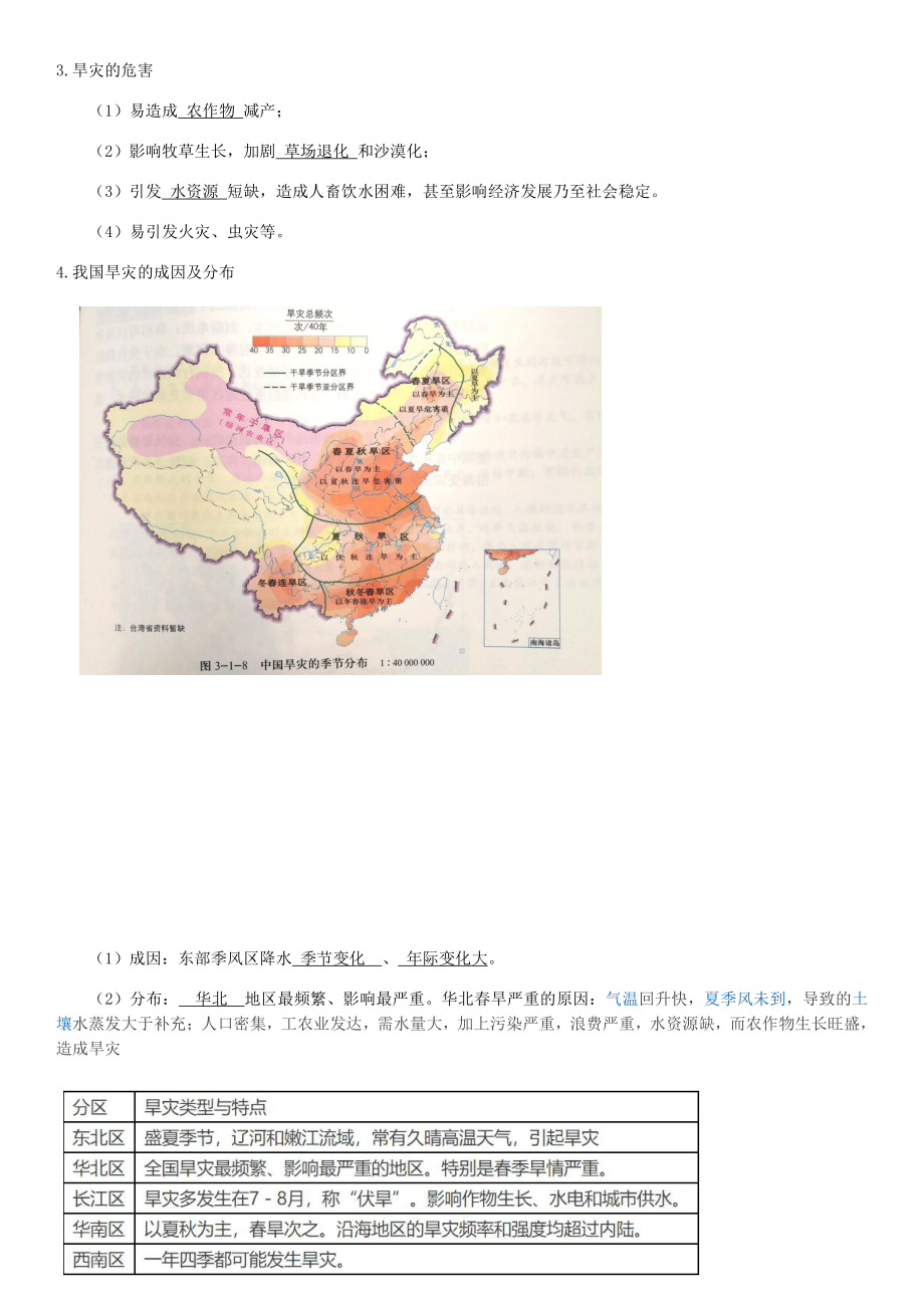 期末复习知识归纳—自然灾害-（2019新教材）人教版必修一高中地理.docx_第3页