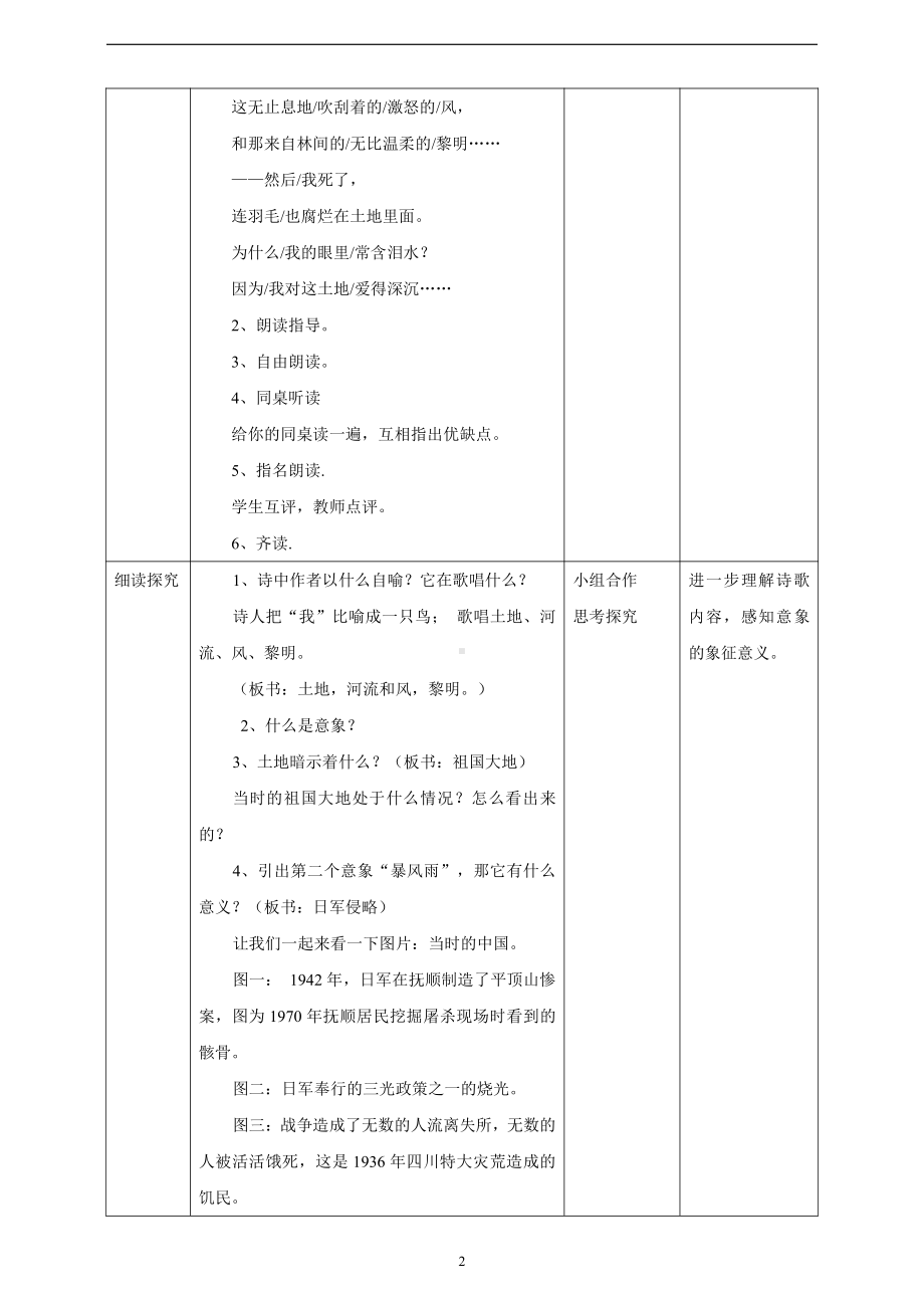 第一单元 活动•探究-任务一 自主阅读-2 我爱这土地-教案、教学设计-市级公开课-部编版语文九年级上册(配套课件编号：80822).doc_第2页