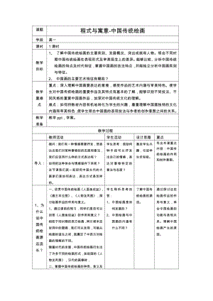 2.1 程式与寓意-中国传统绘画 教案-高中美术人美版（2019）美术鉴赏.docx