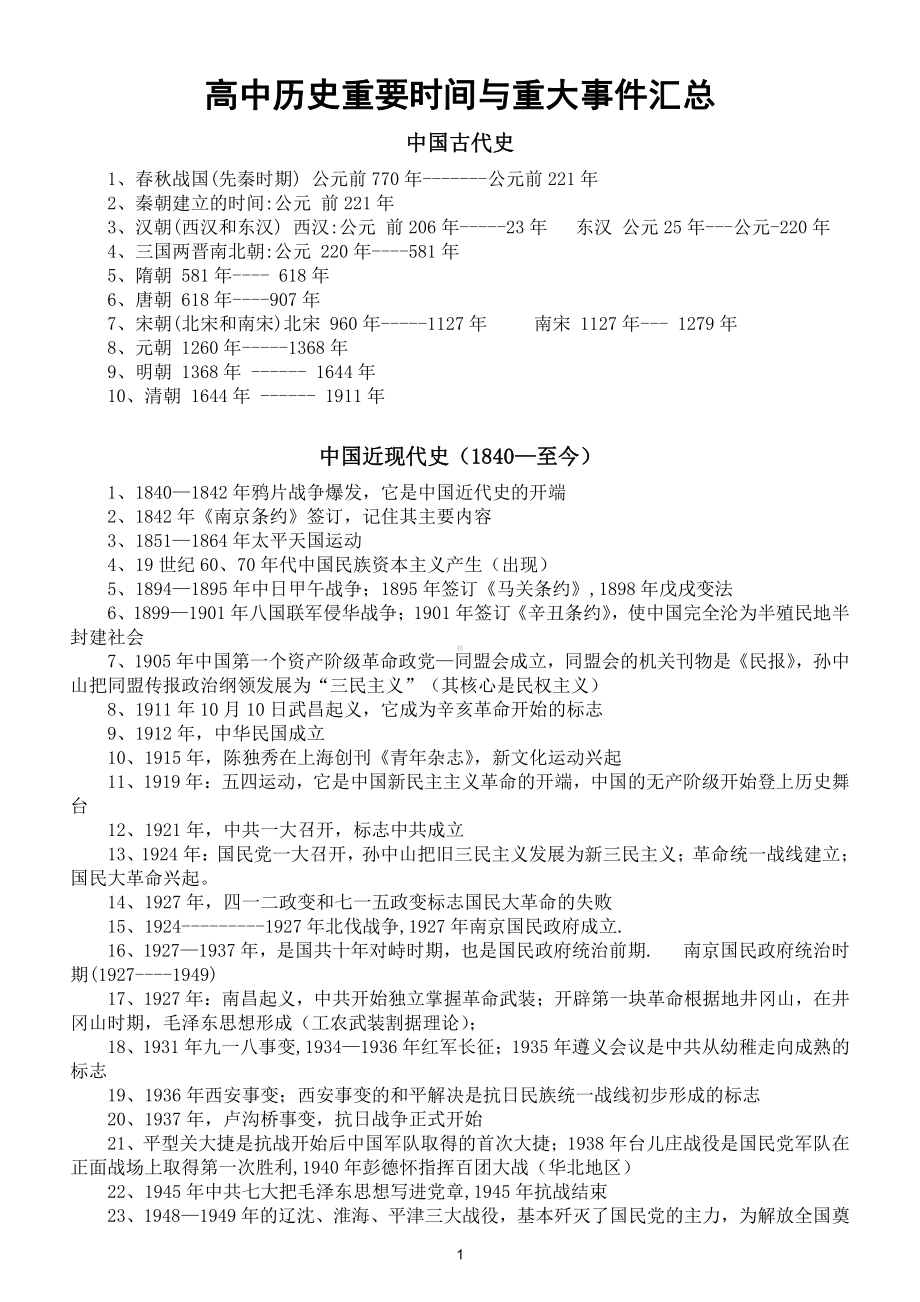 高中历史重要时间与重大事件汇总.doc_第1页