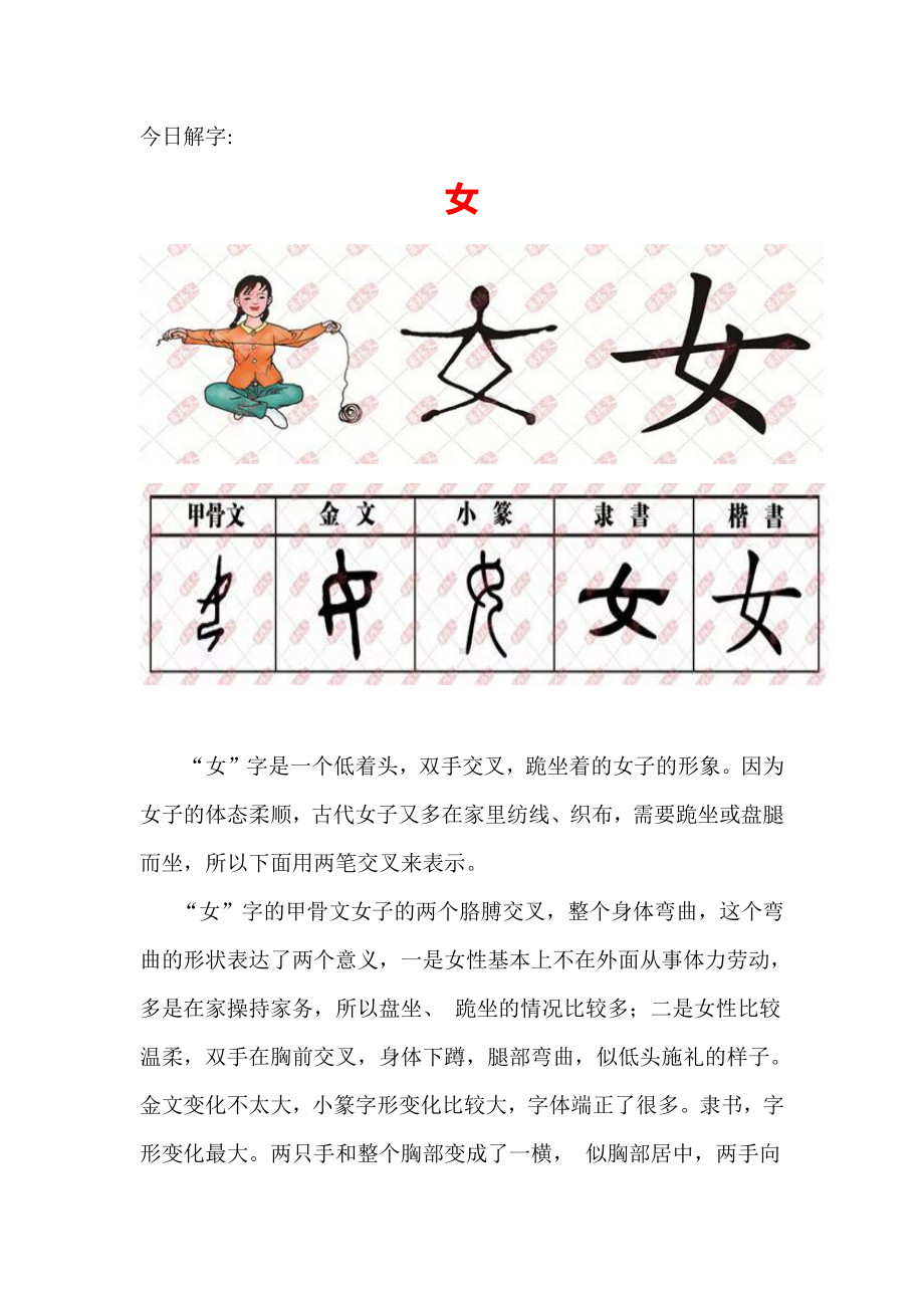 （汉字深度解析）今日解字：女.docx_第1页