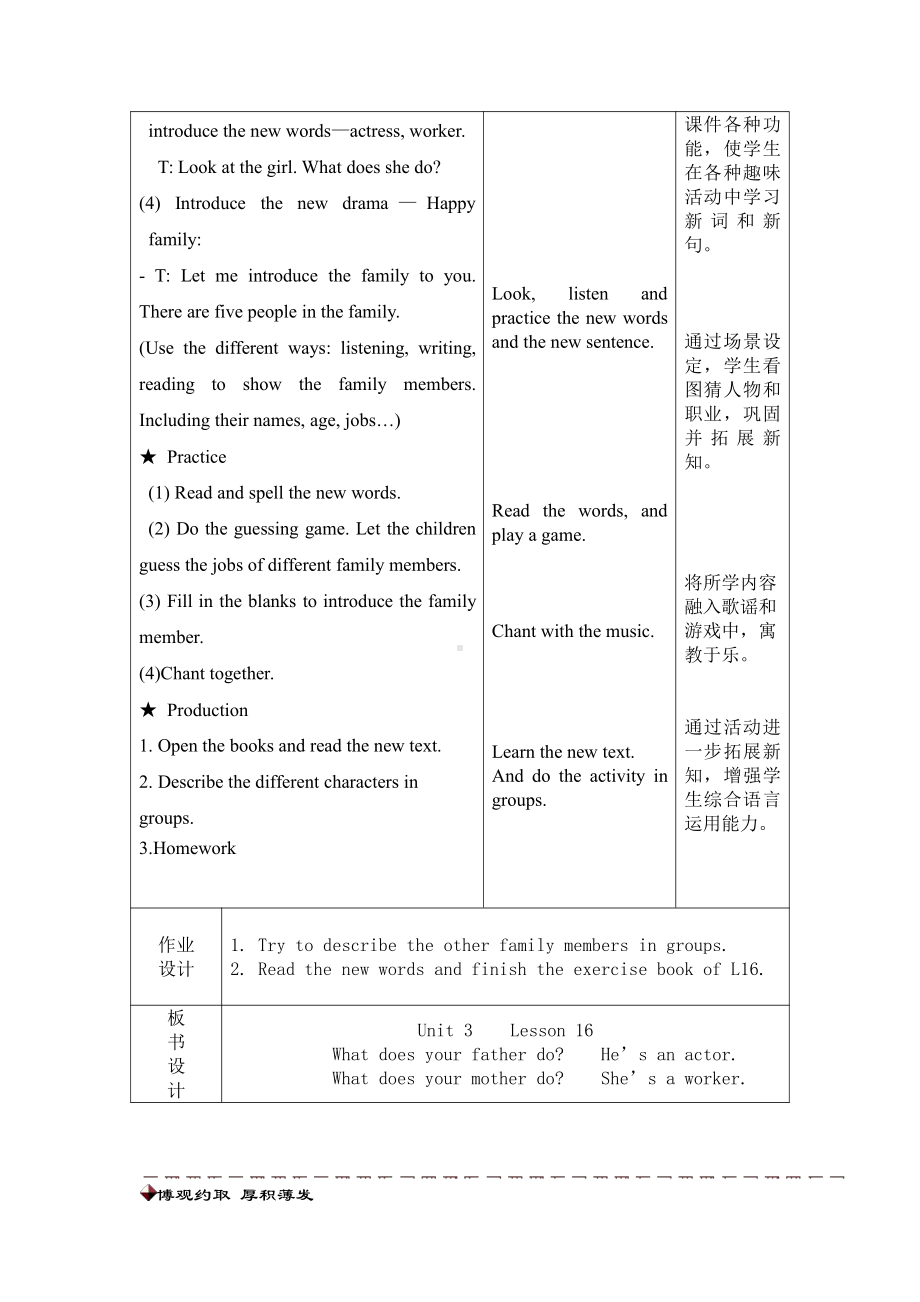 五年级上册Unit 3 My father is a writer.-Lesson 16-教案、教学设计-省级公开课-人教（精通）版(配套课件编号：72b25).doc_第2页