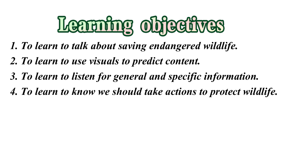 （2019新教材）人教版高中英语必修第二册Unit 2 Wildlife Protection Listening and Speaking教学ppt课件(含音频视频素材).zip