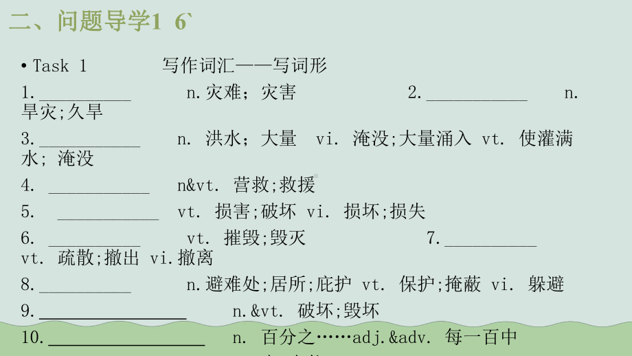 Unit 4 Natural disasters Word Study ppt课件-（2019新教材）人教版高中英语必修第一册.pptx_第2页