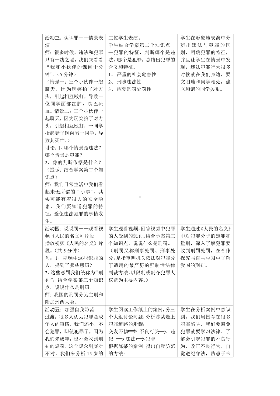 第二单元 遵守社会规则-第五课 做守法的公民-预防犯罪-教案、教学设计-省级公开课-部编版八年级上册道德与法治(配套课件编号：40053).doc_第2页