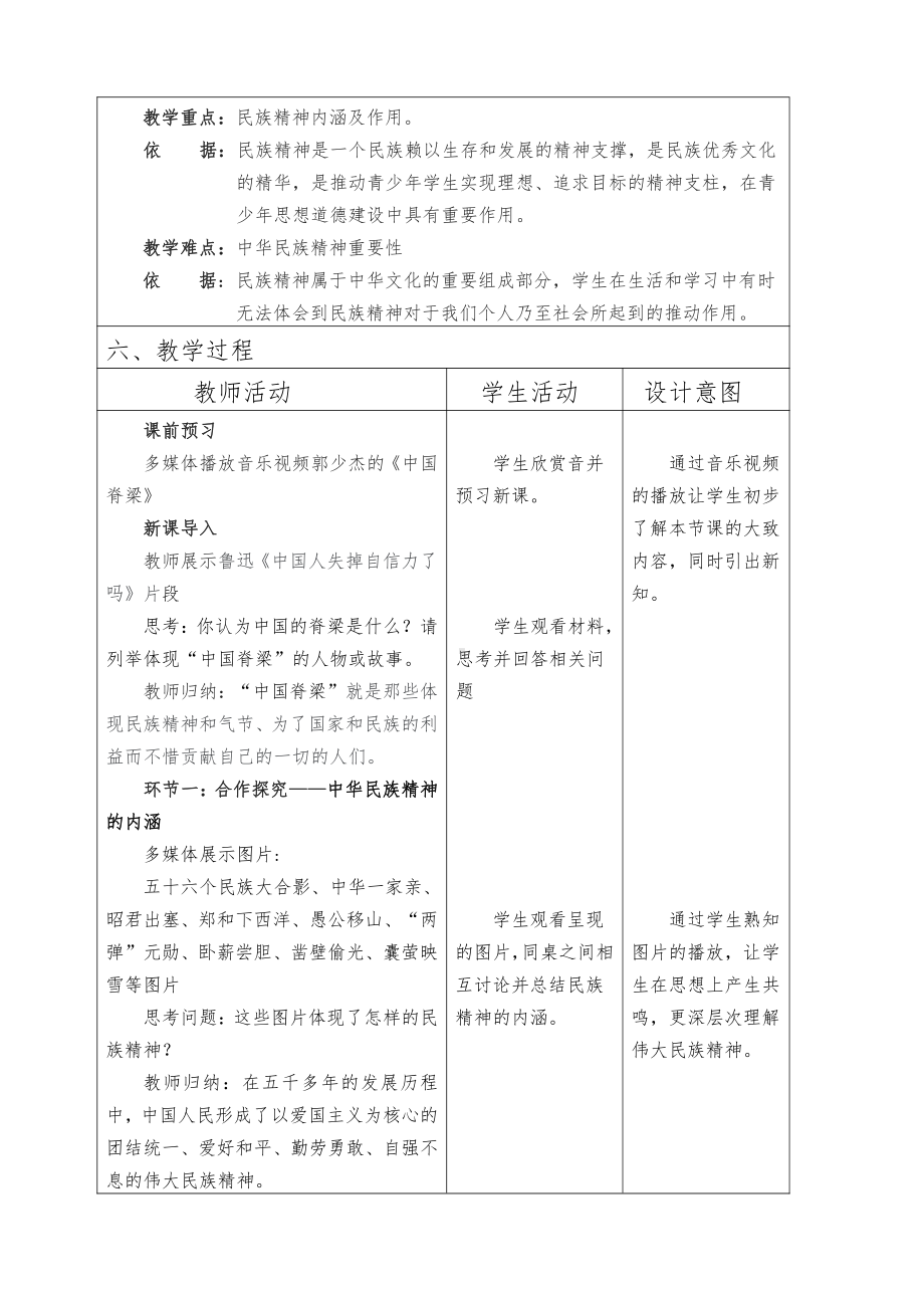 第三单元 文明与家园-第五课 守望精神家园-凝聚价值追求-教案、教学设计-市级公开课-部编版九年级上册道德与法治(配套课件编号：10386).doc_第2页