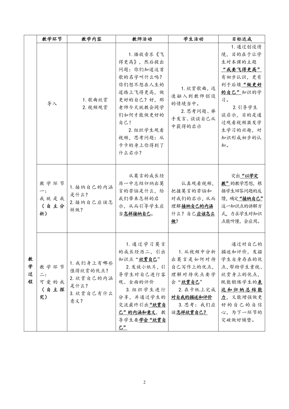 第一单元 成长的节拍-第三课 发现自己-做更好的自己-教案、教学设计-省级公开课-部编版七年级上册道德与法治(配套课件编号：2217a).doc_第2页