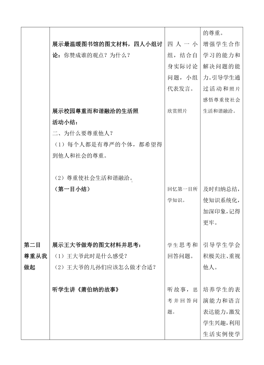 第二单元 遵守社会规则-第四课 社会生活讲道德-尊重他人-教案、教学设计-省级公开课-部编版八年级上册道德与法治(配套课件编号：e0204).doc_第3页