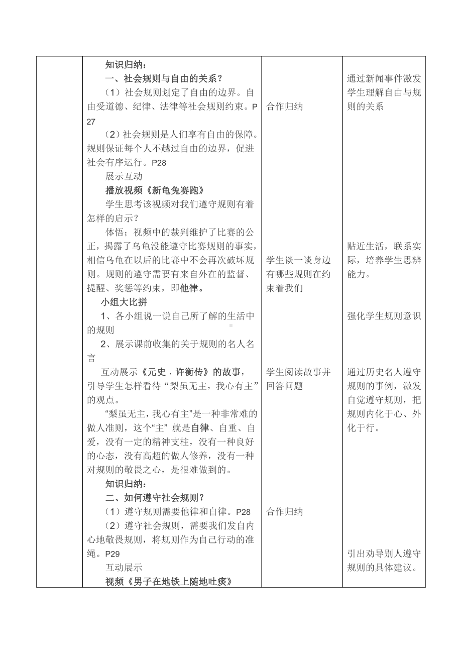 第二单元 遵守社会规则-第三课 社会生活离不开规则-遵守规则-教案、教学设计-市级公开课-部编版八年级上册道德与法治(配套课件编号：d0638).doc_第2页