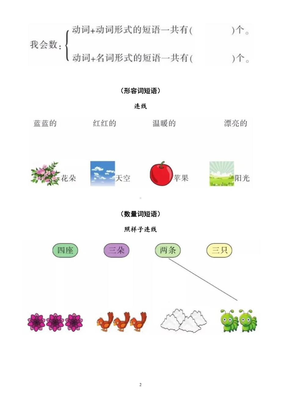 小学语文部编版一年级上册第三单元《看图写话-认识短语》练习（附参考答案）.docx_第2页