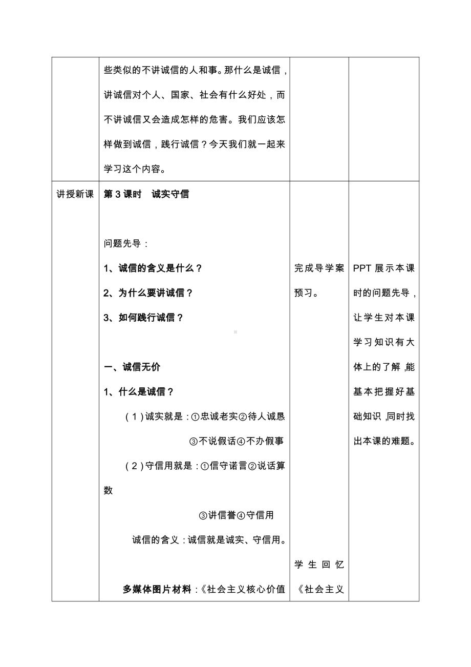 第二单元 遵守社会规则-第四课 社会生活讲道德-诚实守信-教案、教学设计-市级公开课-部编版八年级上册道德与法治(配套课件编号：80597).docx_第2页