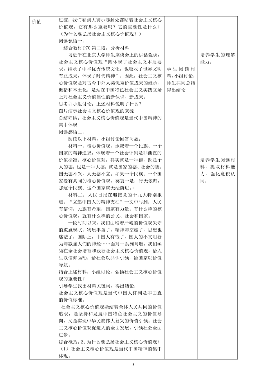 第三单元 文明与家园-第五课 守望精神家园-凝聚价值追求-教案、教学设计-市级公开课-部编版九年级上册道德与法治(配套课件编号：40f07).doc_第3页