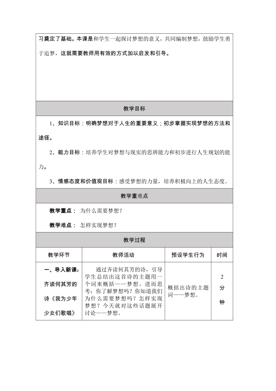 第四单元 和谐与梦想-第八课 中国人 中国梦-我们的梦想-教案、教学设计-市级公开课-部编版九年级上册道德与法治(配套课件编号：7077f).docx_第2页