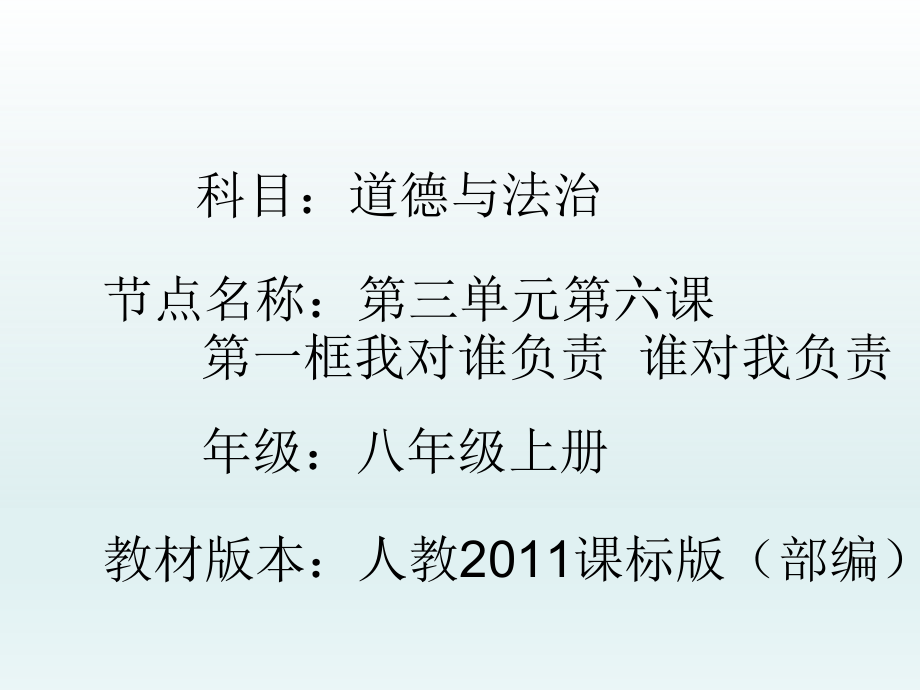 第三单元 勇担社会责任-第六课 责任与角色同在-我对谁负责 谁对我负责-ppt课件-(含教案+视频+素材)-市级公开课-部编版八年级上册道德与法治(编号：002f1).zip